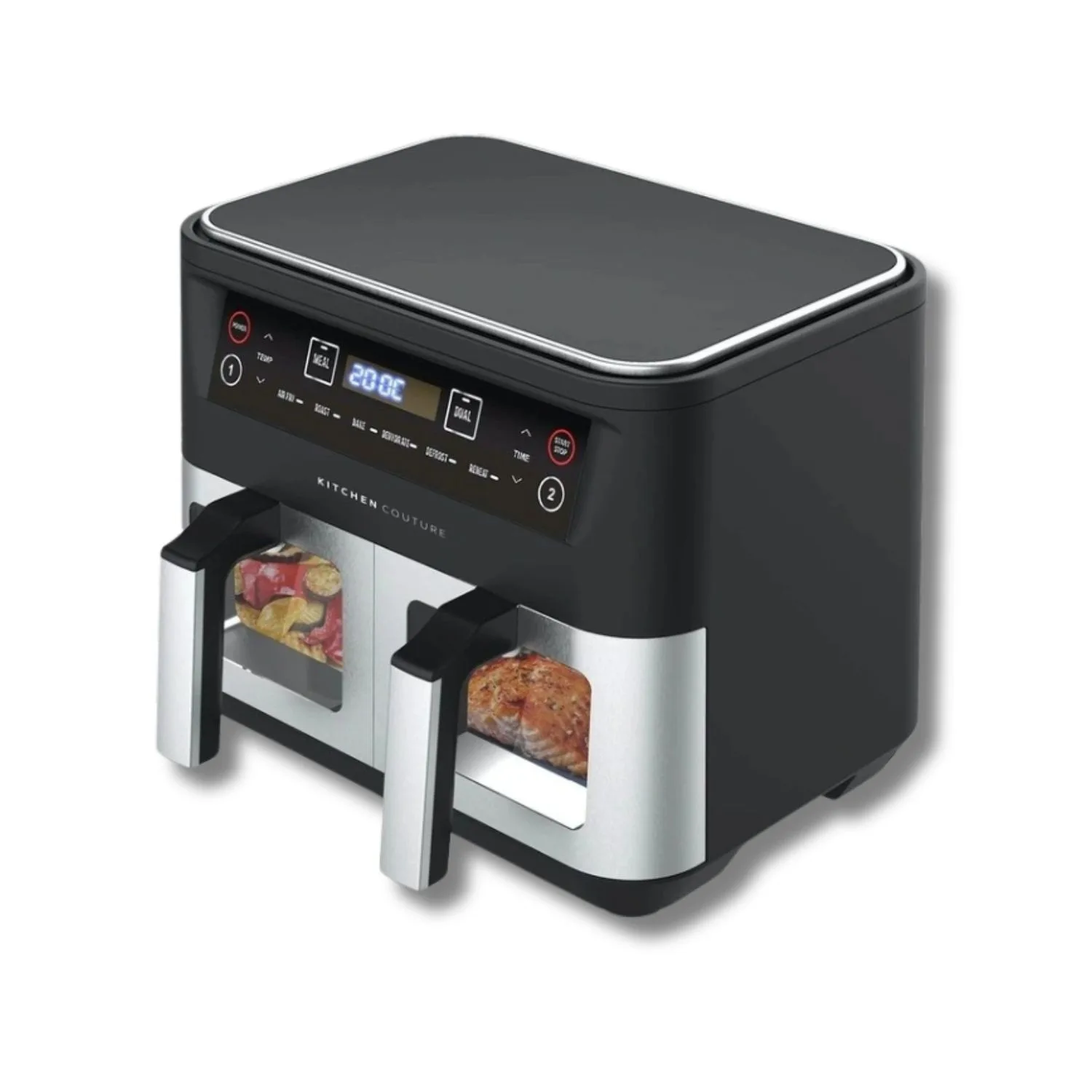 Kitchen Couture Dual View Family Sized 5-in-1 Air Fryer.