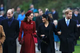 prince william prince harry meghan markle and kate middleton walk to church