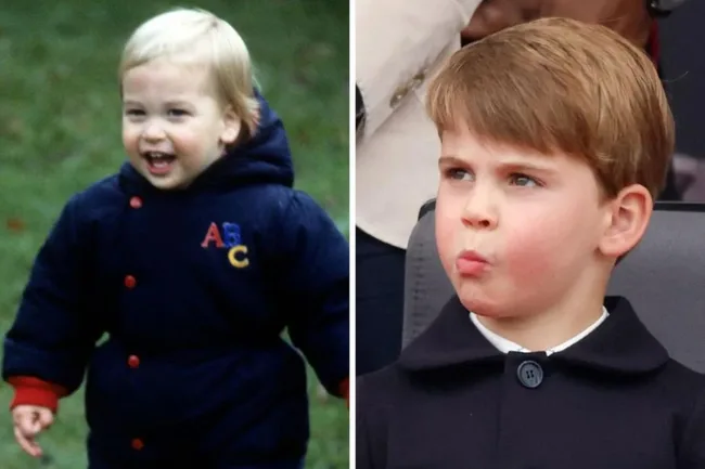 Primce William and Prince Louis as kids