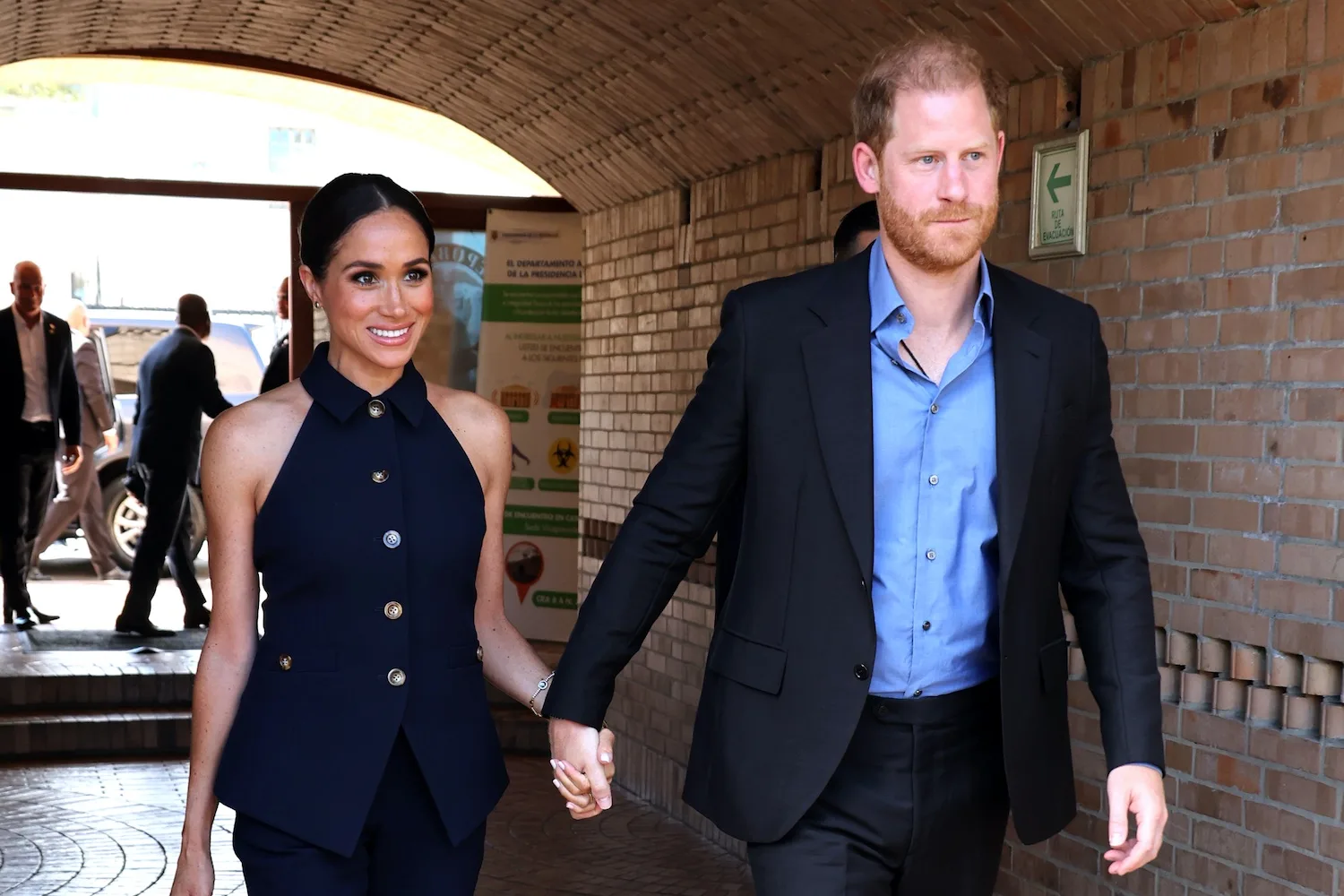 Prince Harry and Meghan together during The Duke and Duchess of Sussex's Colombia Visit on August 15, 2024 in Bogota, Colombia.