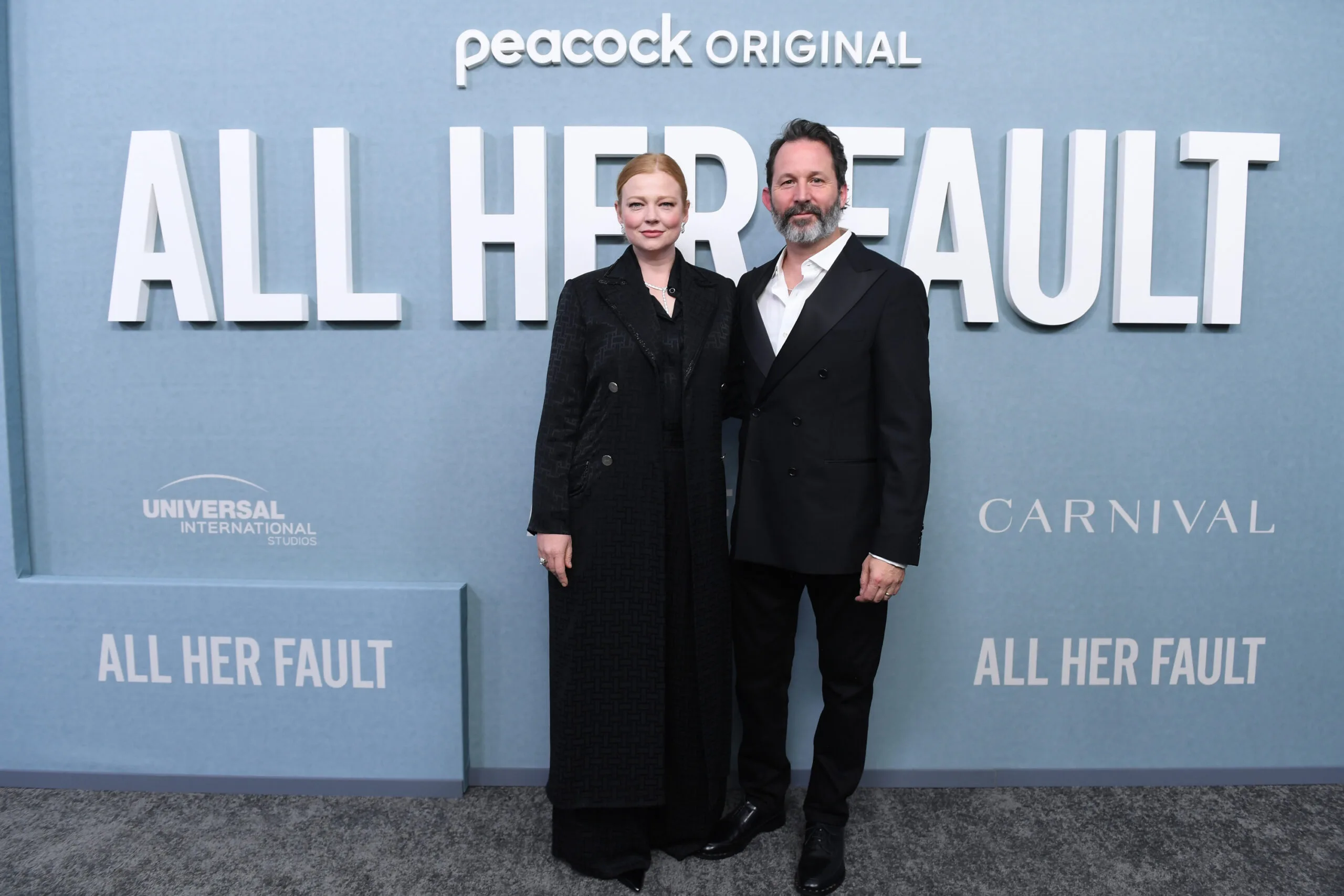Sarah Snook with her husband Dave Lawson