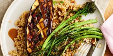 Miso Miso Roasted Eggplant and Brown Rice Salad