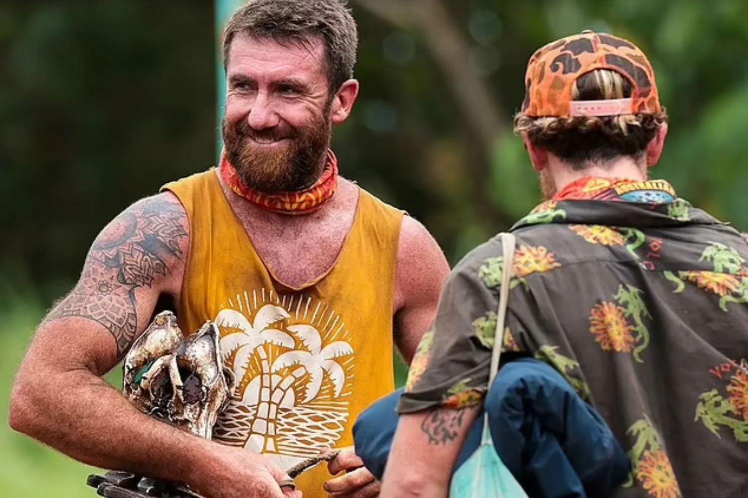 Ben Bylett on Survivor in a yellow vest