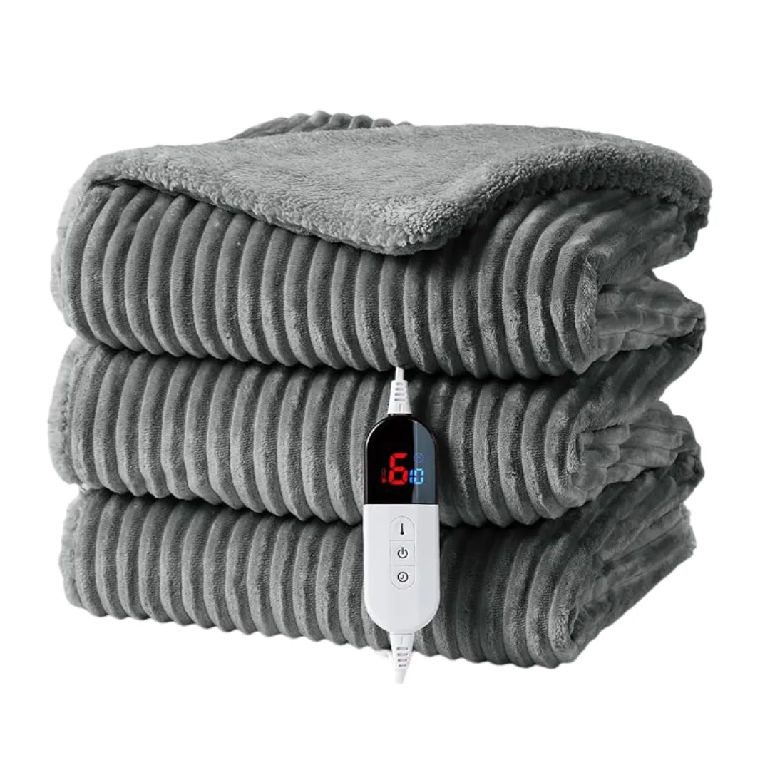 Thick Ribbed Electric Throw Blanket