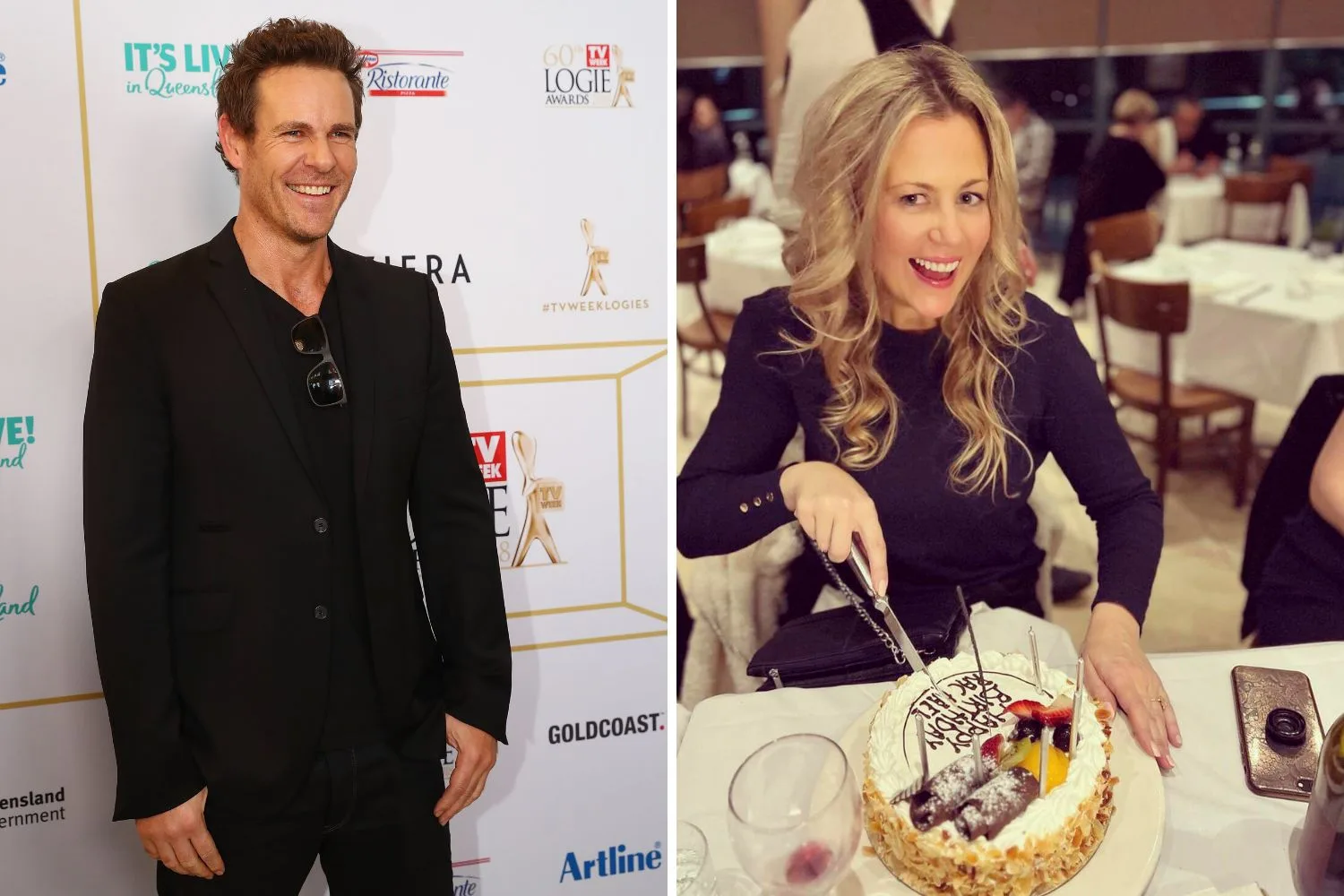 Aaron Jeffery and Rachael Carpani