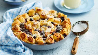 Blueberry Apricot Roly Poly Pudding