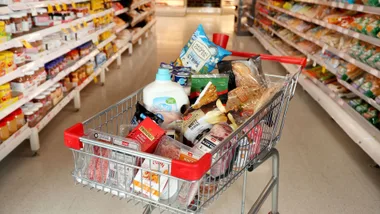 supermarket coles trolley groceries