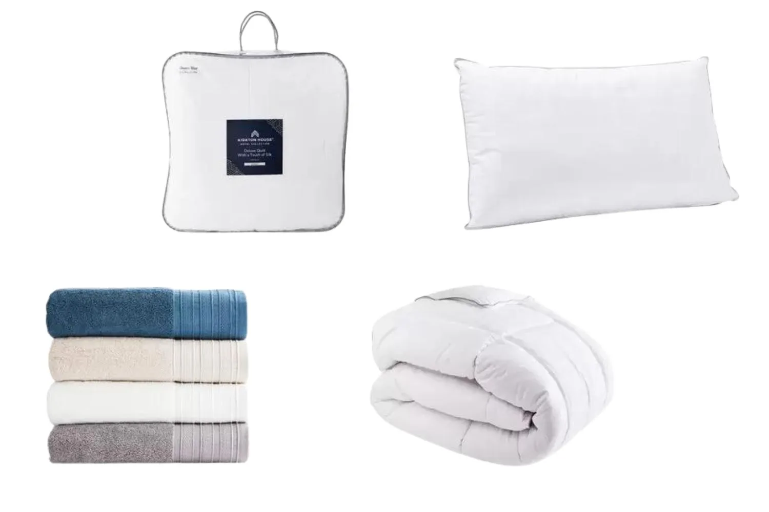 mattress topper pillow quilt and towels