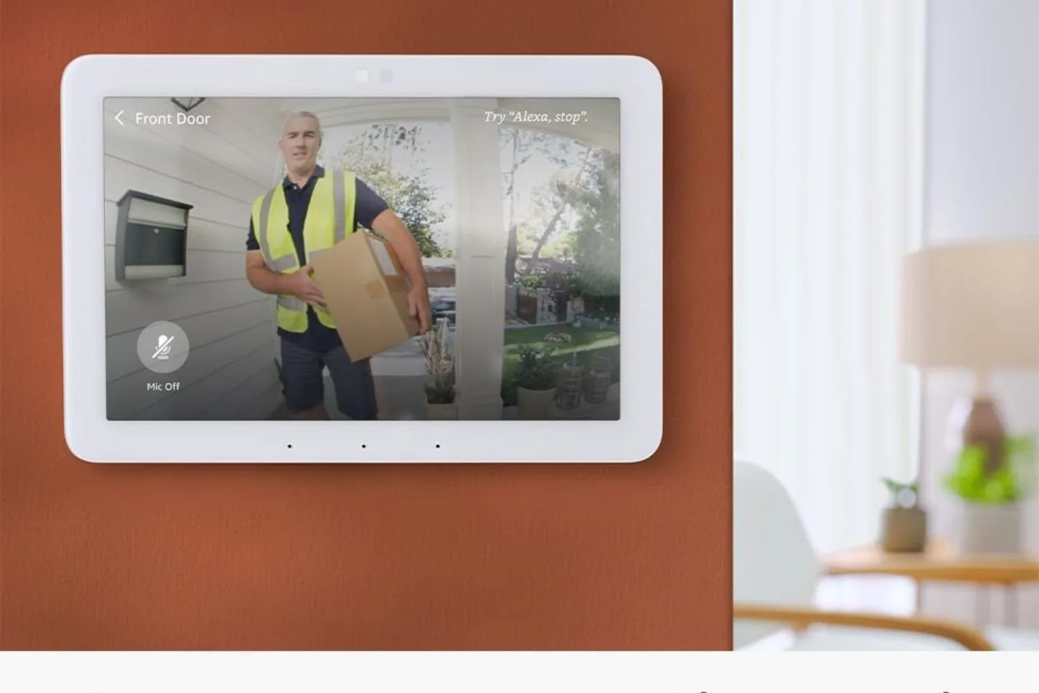 amazon alex echo hub on wall