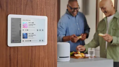 amazon alexa echo hub on wall