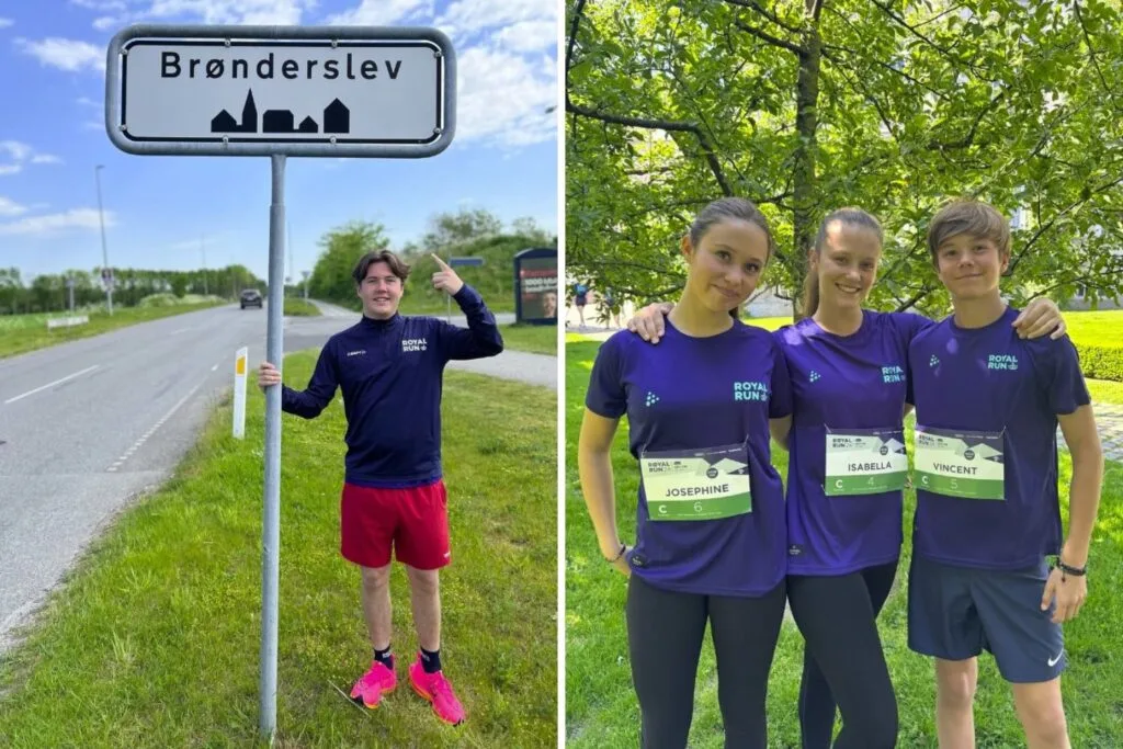 crown prince christian, princess josephine, princess isabella and prince vincent pose for photos in their outfits for royal run