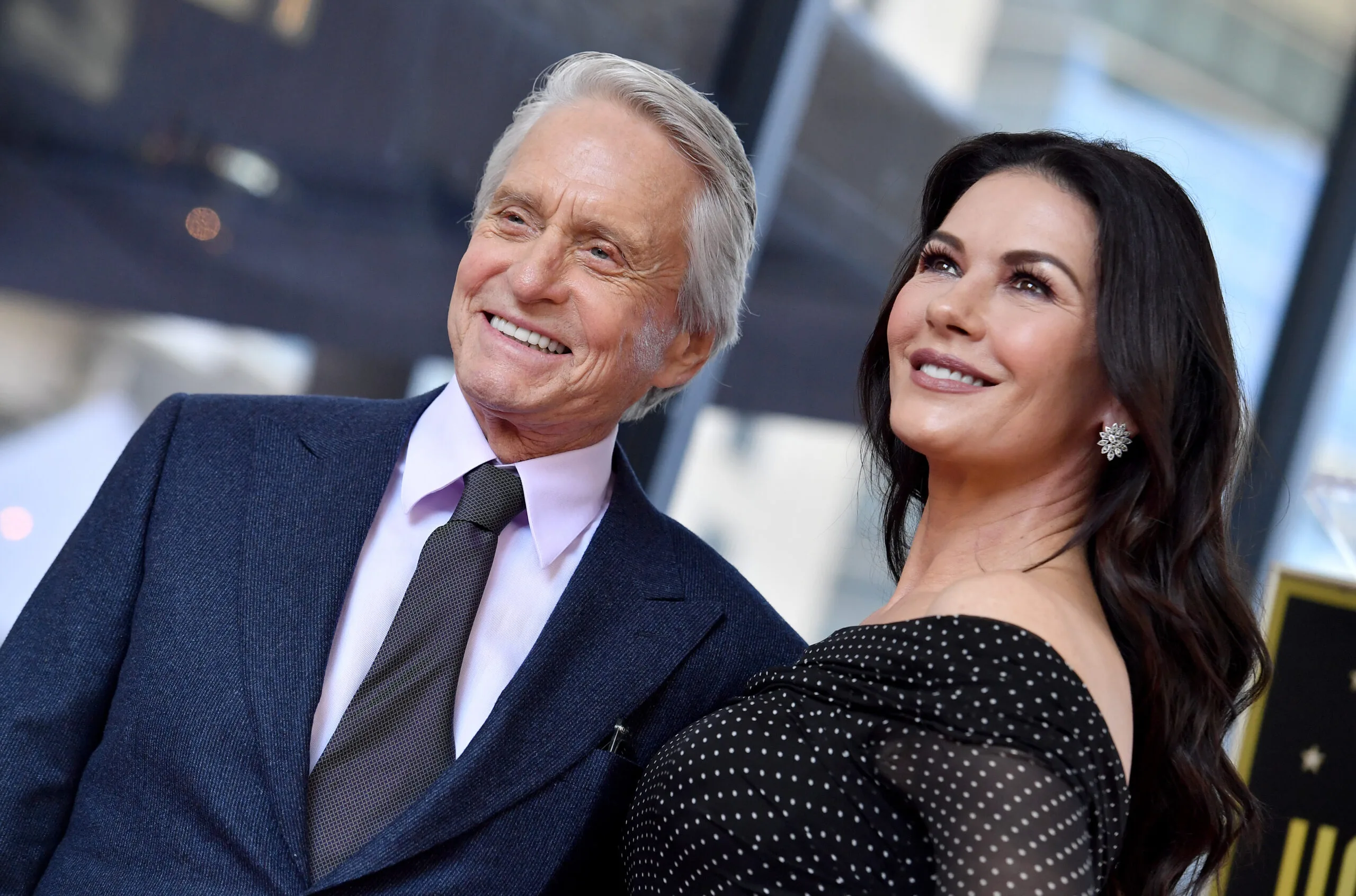 HOLLYWOOD, CA - NOVEMBER 06: Michael Douglas and Catherine Zeta-Jones attend the ceremony honoring Michael Douglas with star on the Hollywood Walk of Fame on November 06, 2018 in Hollywood, California. (Photo by Axelle/Bauer-Griffin/FilmMagic)