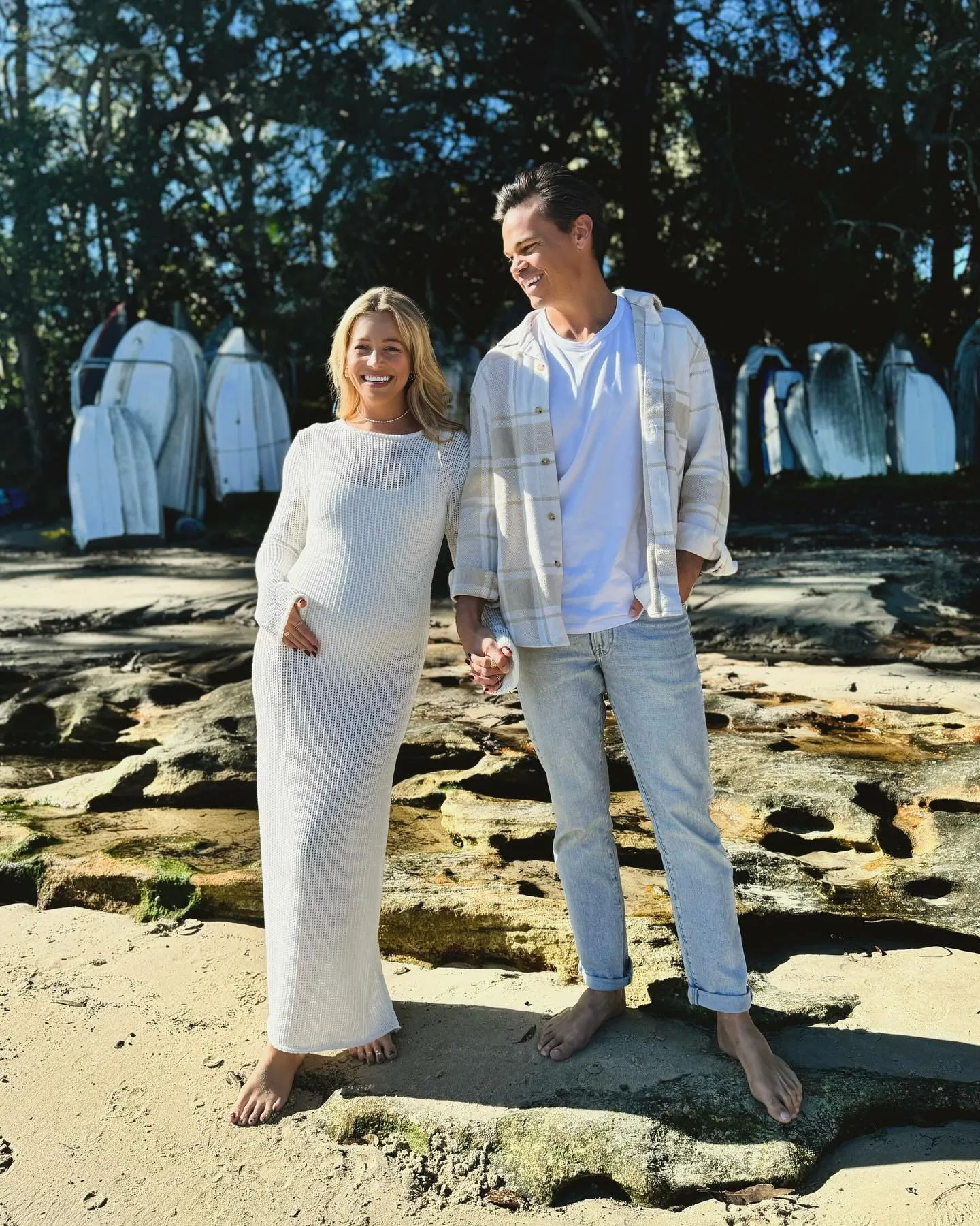pregnant holly kingston and jimmy nicholson on the beach