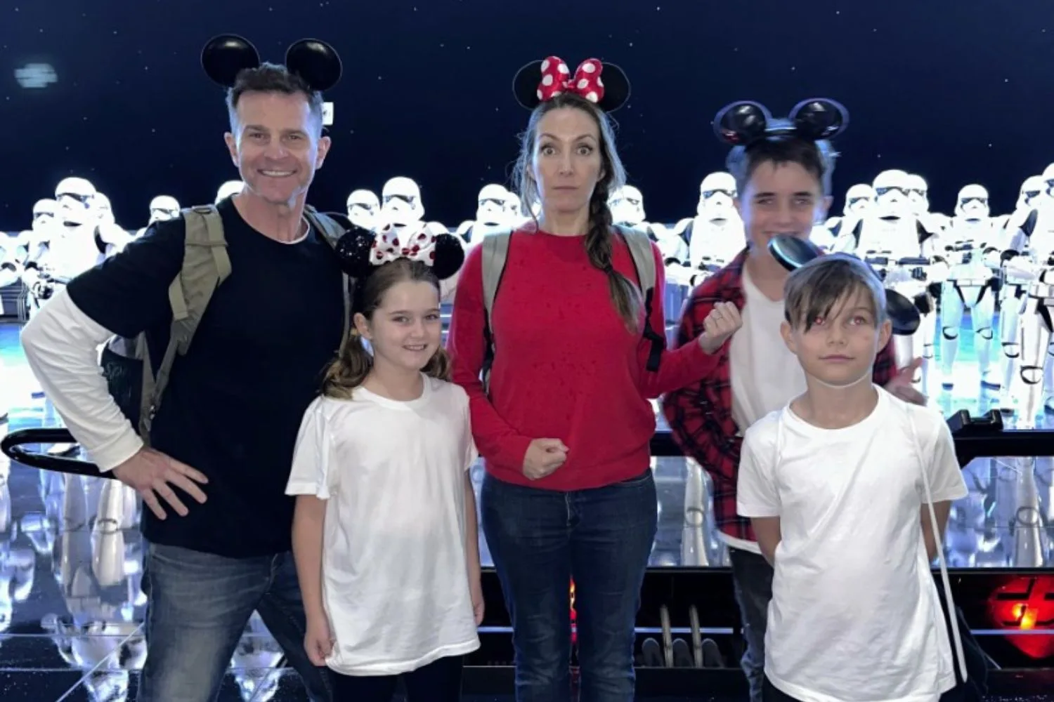 david campbell with wife lisa and his three kids at disneyland