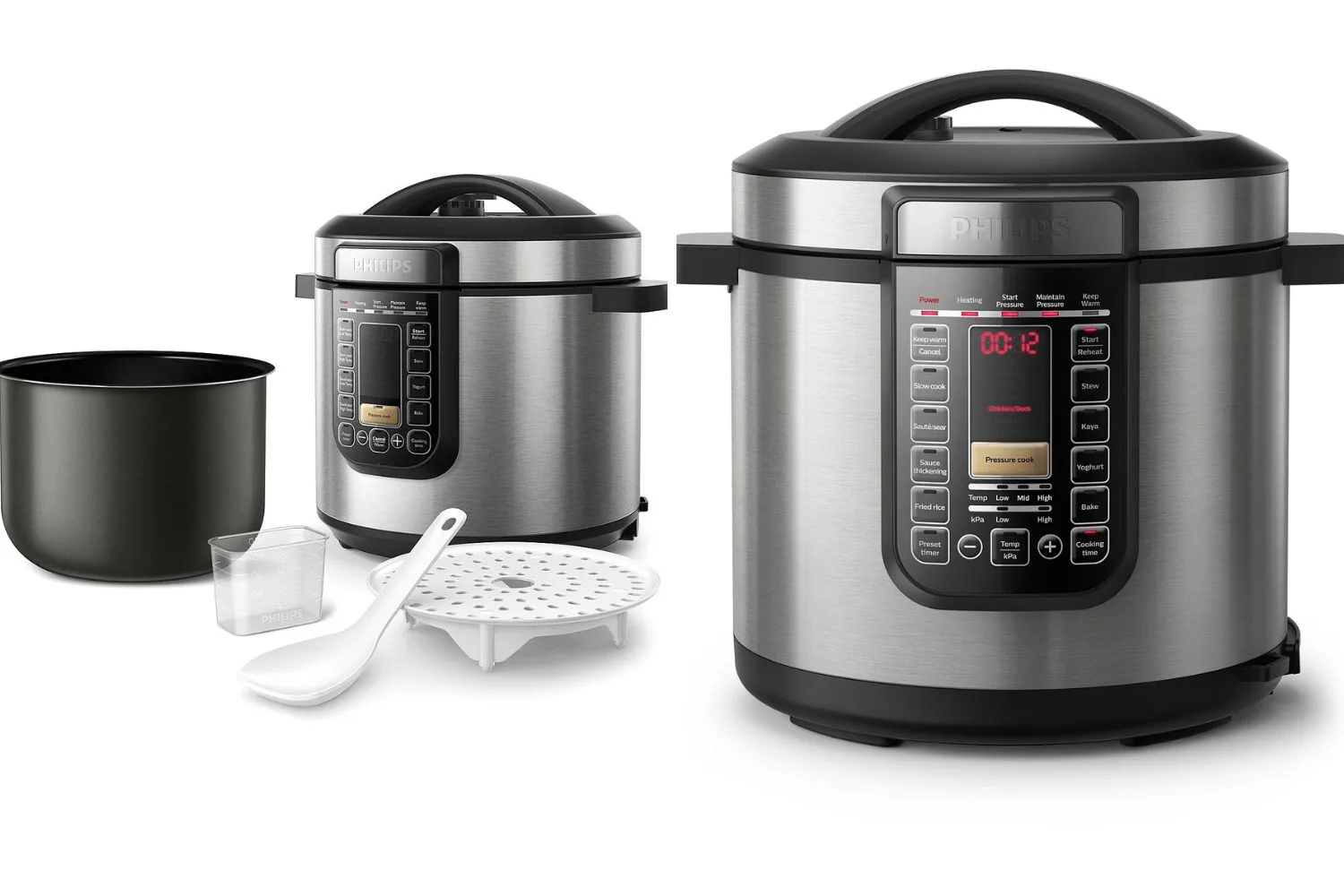 philips all in one multi cooker in stainless steel and black