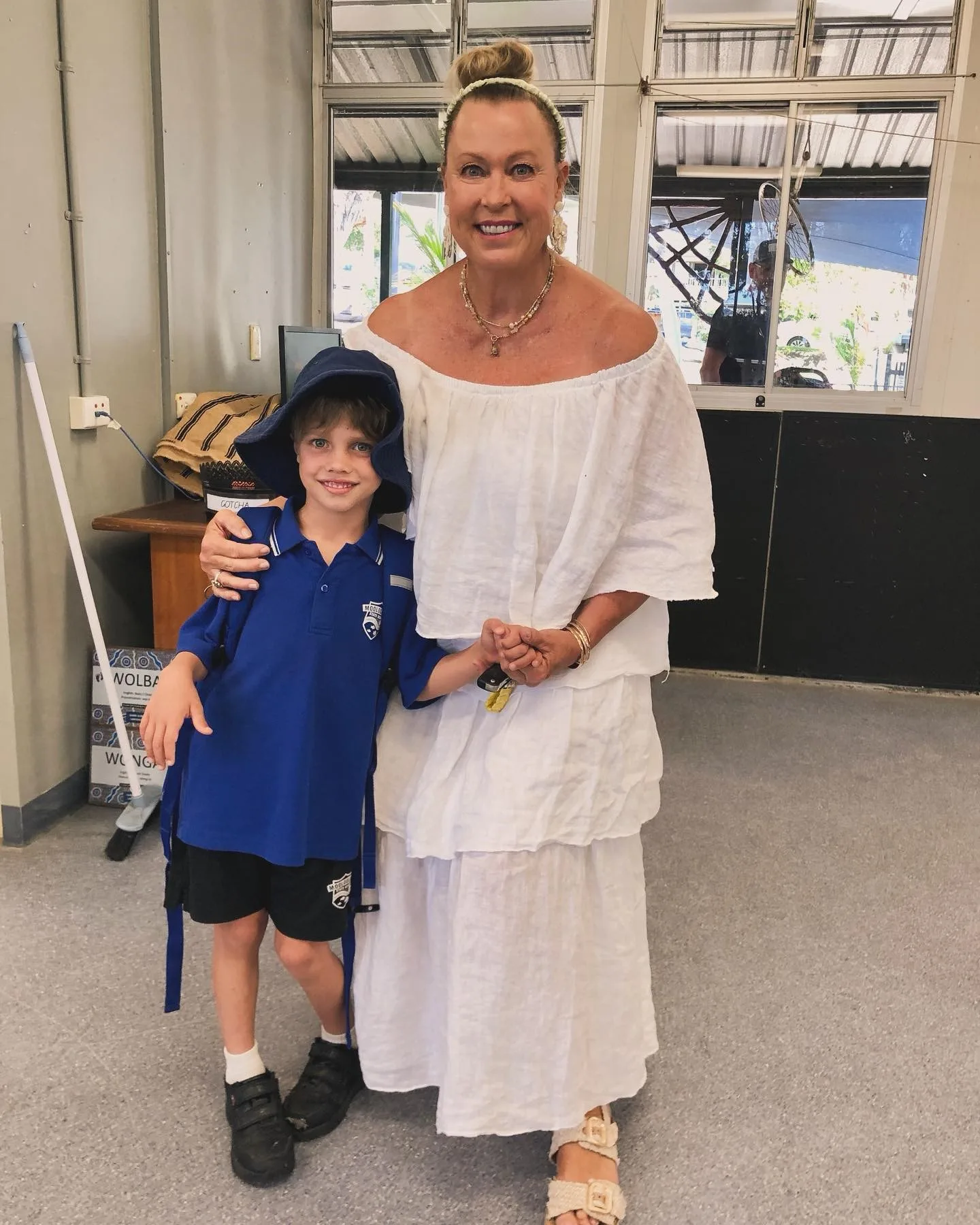 lisa curry attends grandson flynn's final day of prep school