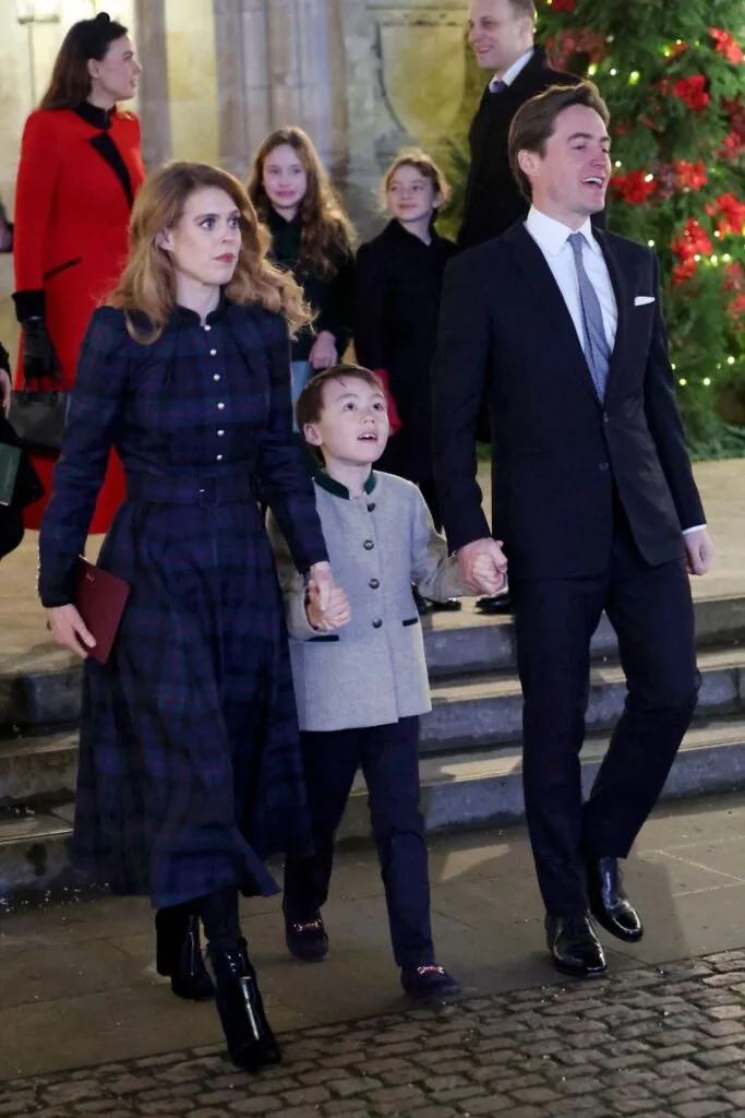 princess beatrice and edoardo holding hands with son Christopher Woolf (wolfie).