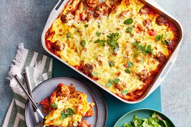 ricotta meatball pasta bake