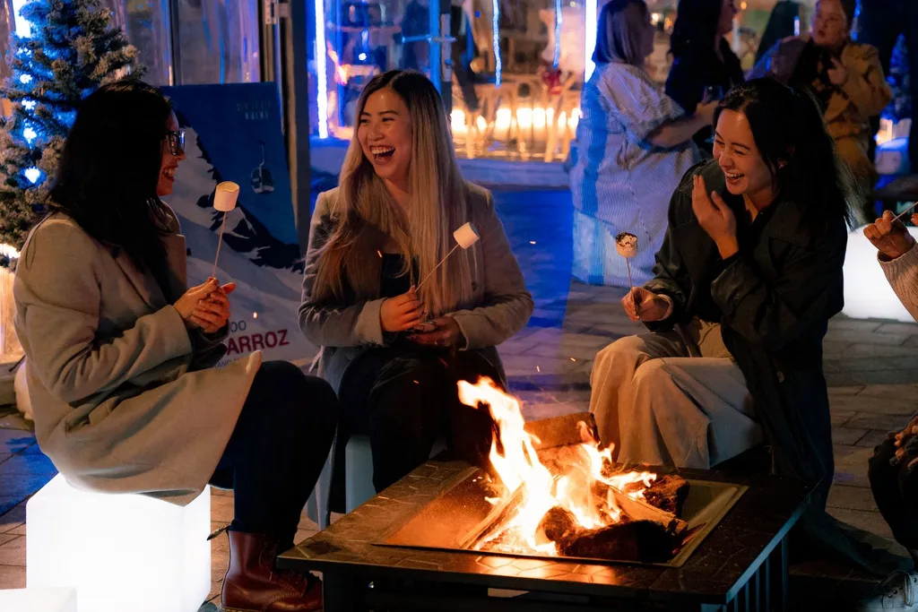 the firepit at the world square winter wonderland event in sydney july 2024