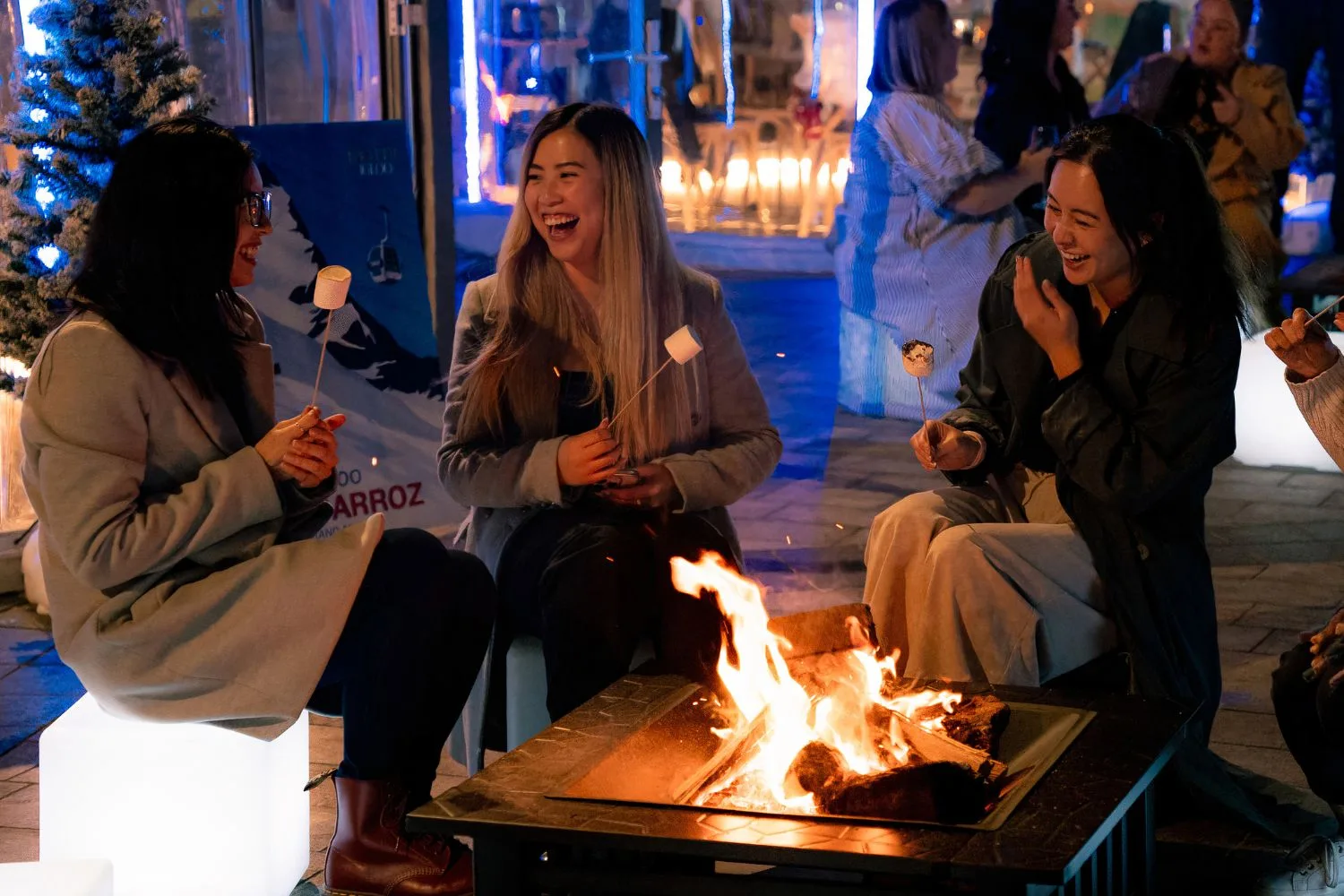 the firepit at the world square winter wonderland event in sydney july 2024