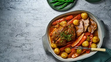 A Maple and Mustard Pork Pot Roast the whole family will love