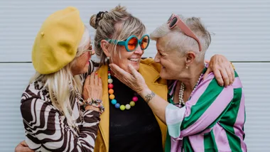 older women smiling and laughing