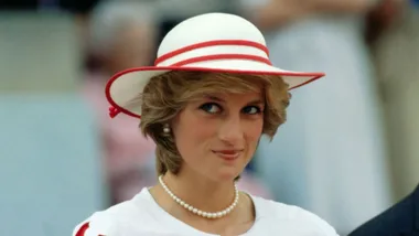 princess diana red and white outfit and hat