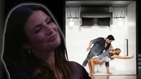 Ada Nicodemou beams as she watches James Stewart on Dancing With The Stars