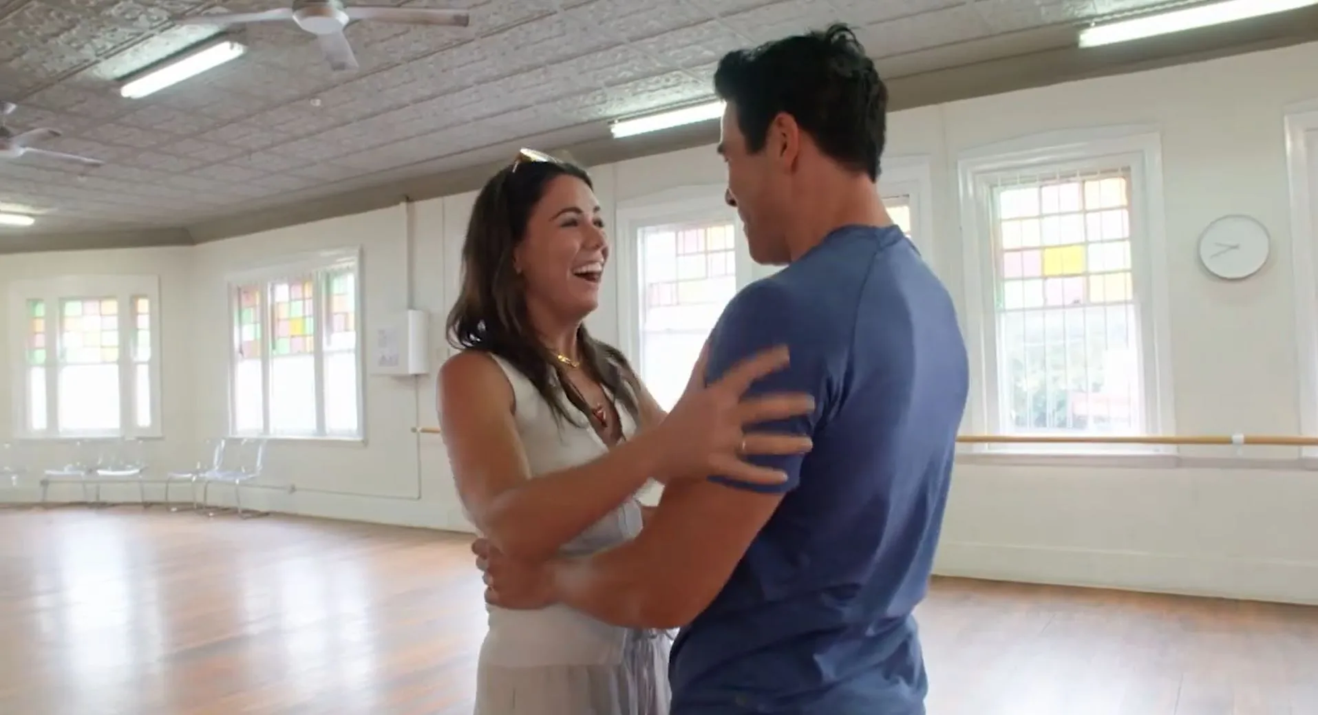emily weir visits james stewart on dancing with the stars