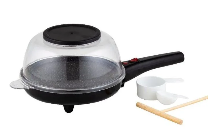 Davis & Waddell Electric 2 in 1 Crepe & Popcorn Maker Black / Clear