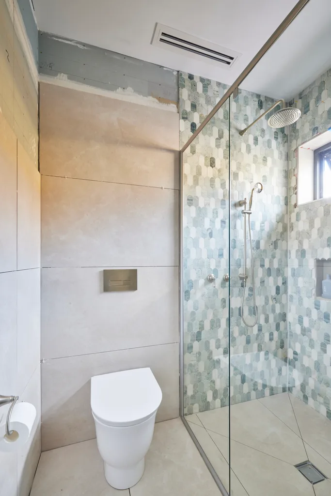 week one guest bathroom room reveals the block jesse and paige