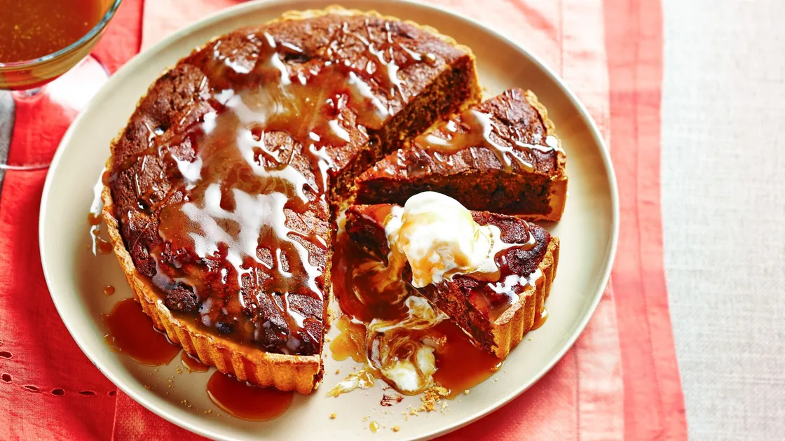 Sticky Date and Chocolate Tart with Butterscotch Sauce | New Idea