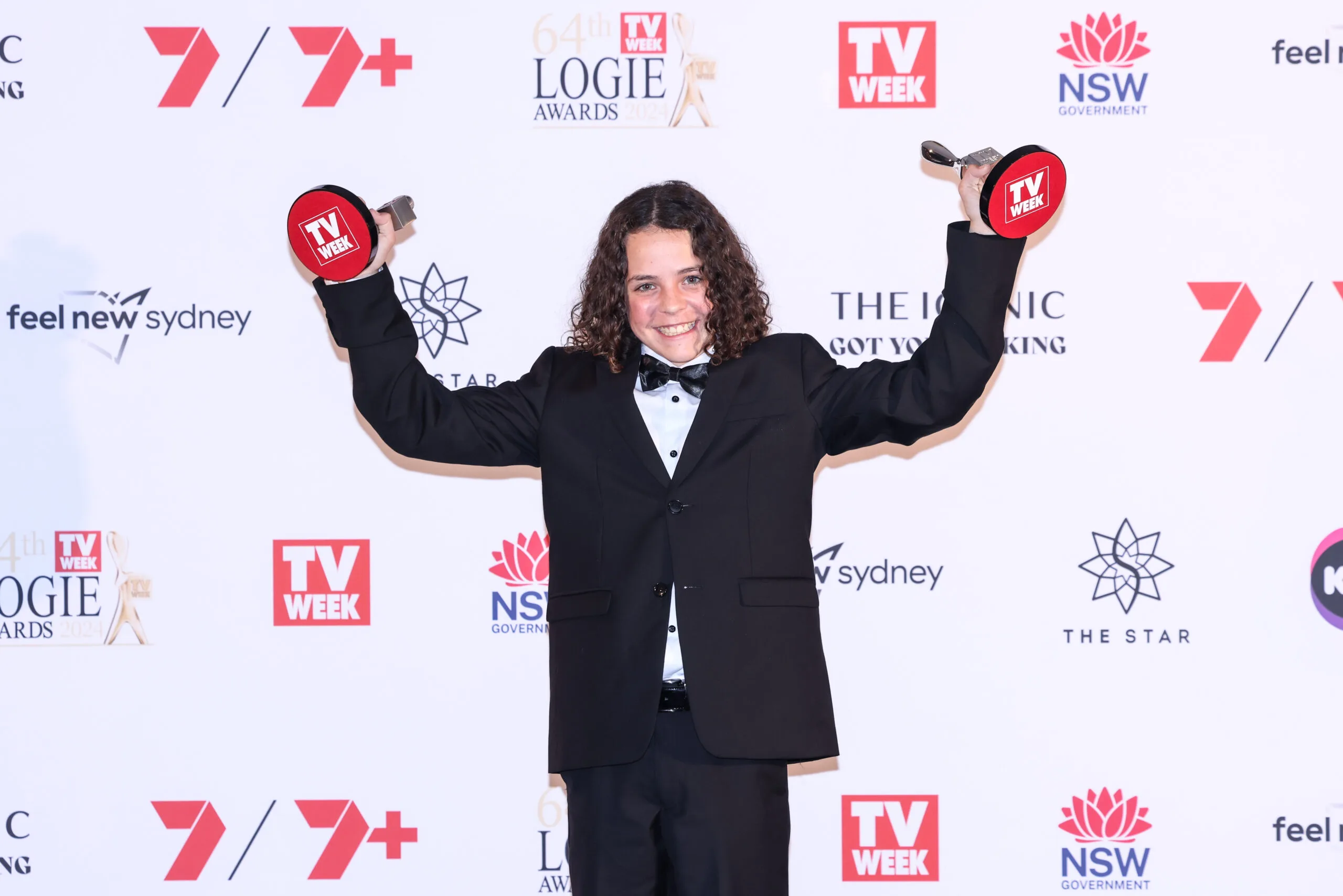 SYDNEY, AUSTRALIA - AUGUST 18: Felix Cameron poses with the Logie Award for Best Lead Actor at the 64th TV WEEK Logie Awards at The Star on August 18, 2024 in Sydney, Australia. (Photo by Hanna Lassen/Getty Images for TV WEEK Logie Awards)