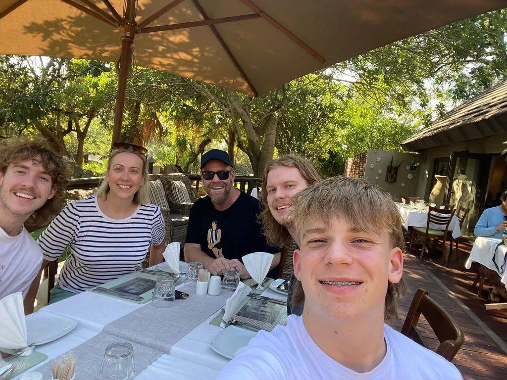 peter helliar and his wife bridget and their three sons liam, aidan, and oscar