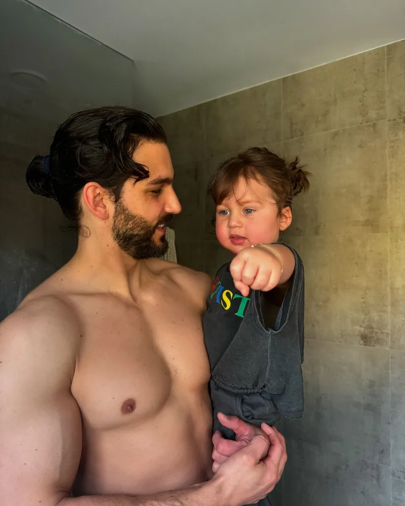 michael brunelli and son lucius with matching man buns