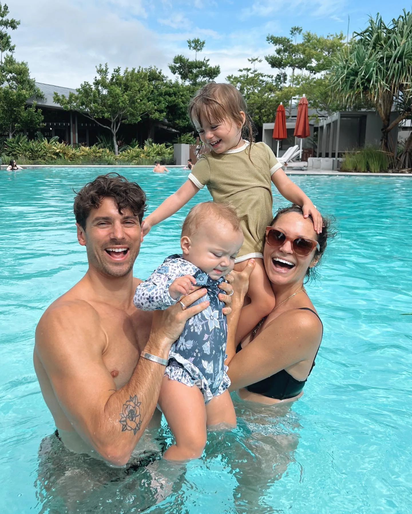 matty j and laura byrne and their kids marlie-mae and lola