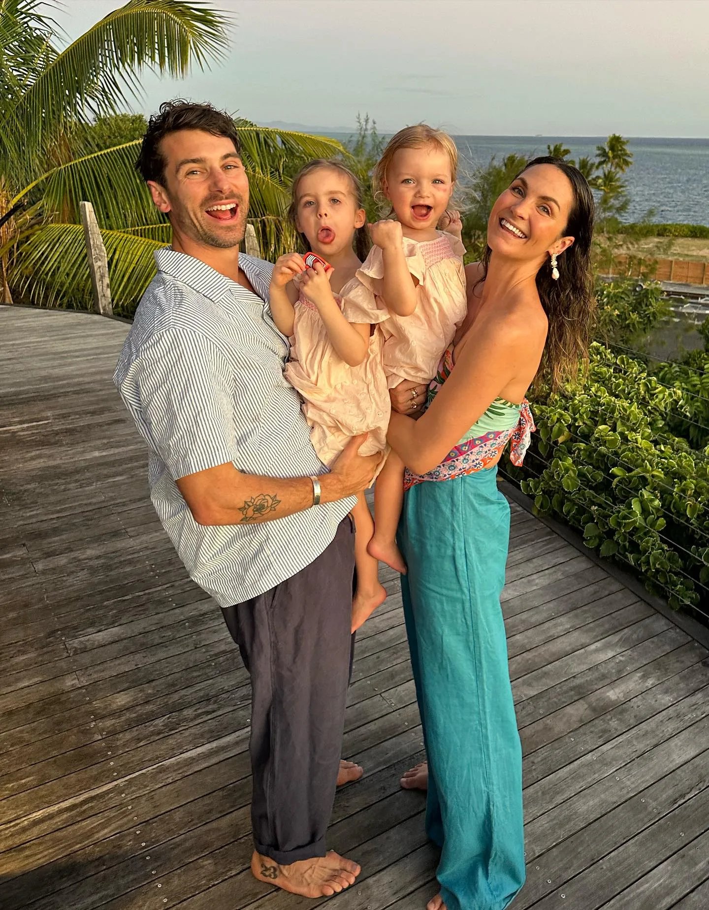 matty j and laura byrne and their kids marlie-mae and lola