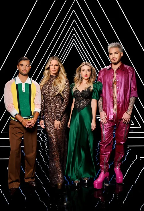 voice judges Guy Sebastian, LeAnn Rimes, Kate Miller-Heidke and Adam Lambert photo shoot