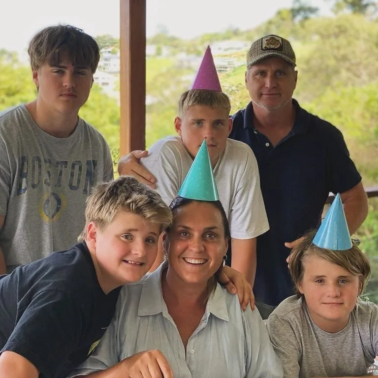 shane crawford with his wife and sons