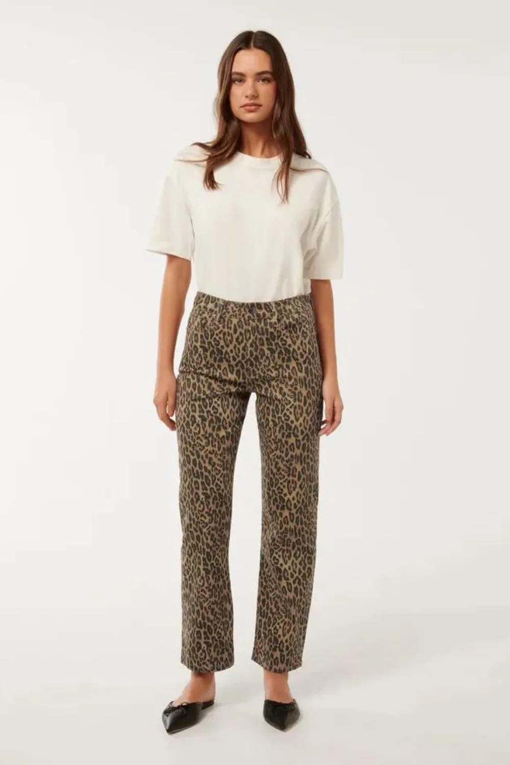 Forever New Leopard Print Jeans