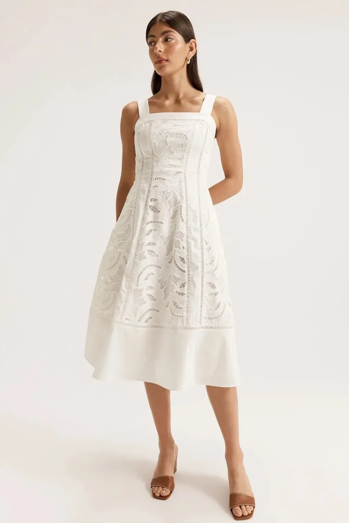 Review Australia white lace dress
