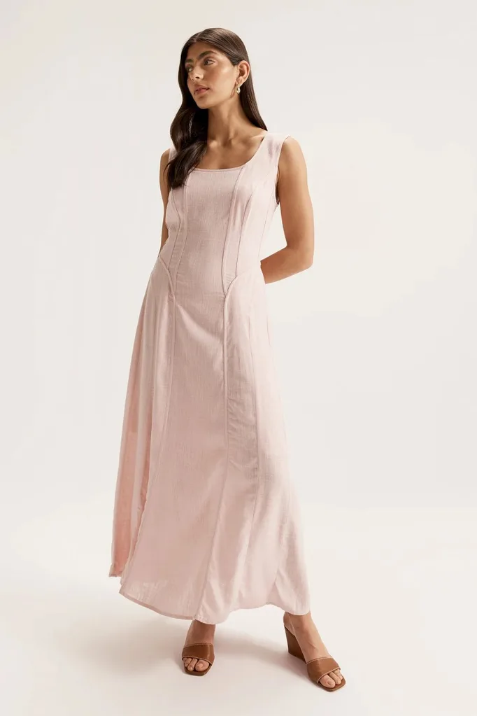 Review pink midi dress