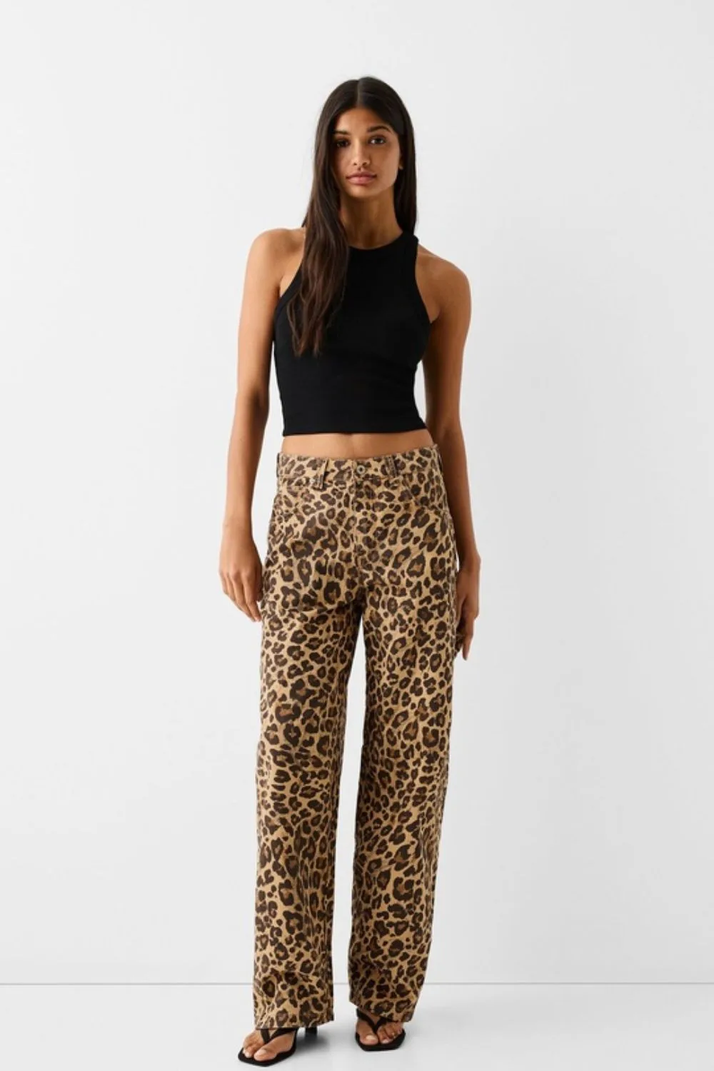 Bershka leopard print jeans