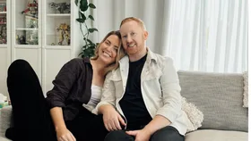 Luke McGregor with wife Dr Amy Thunig