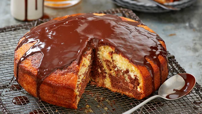 Jaffa Cake with Warm Chocolate Drizzle