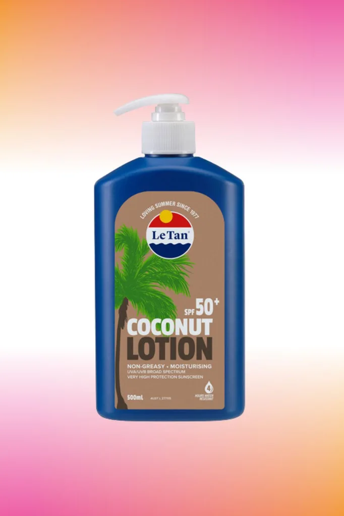 Le Tan Coconut Sunscreen Lotion SPF 50.