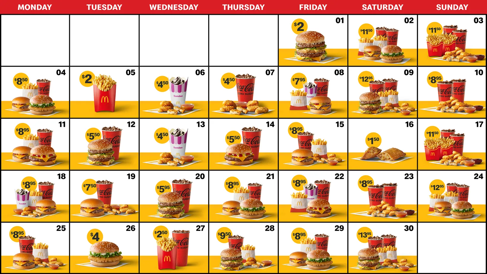 McDonald's 30 Days 30 Deals 2024 See the full list of deals New Idea