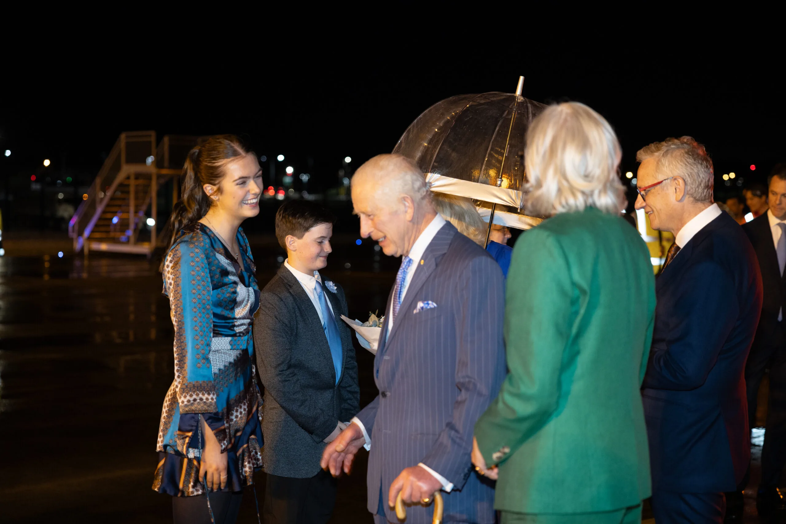 Charles and Camilla arriving into Sydney