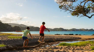 kids at the beach on school holidays