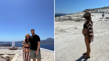 Courtney and Grant The Block baby